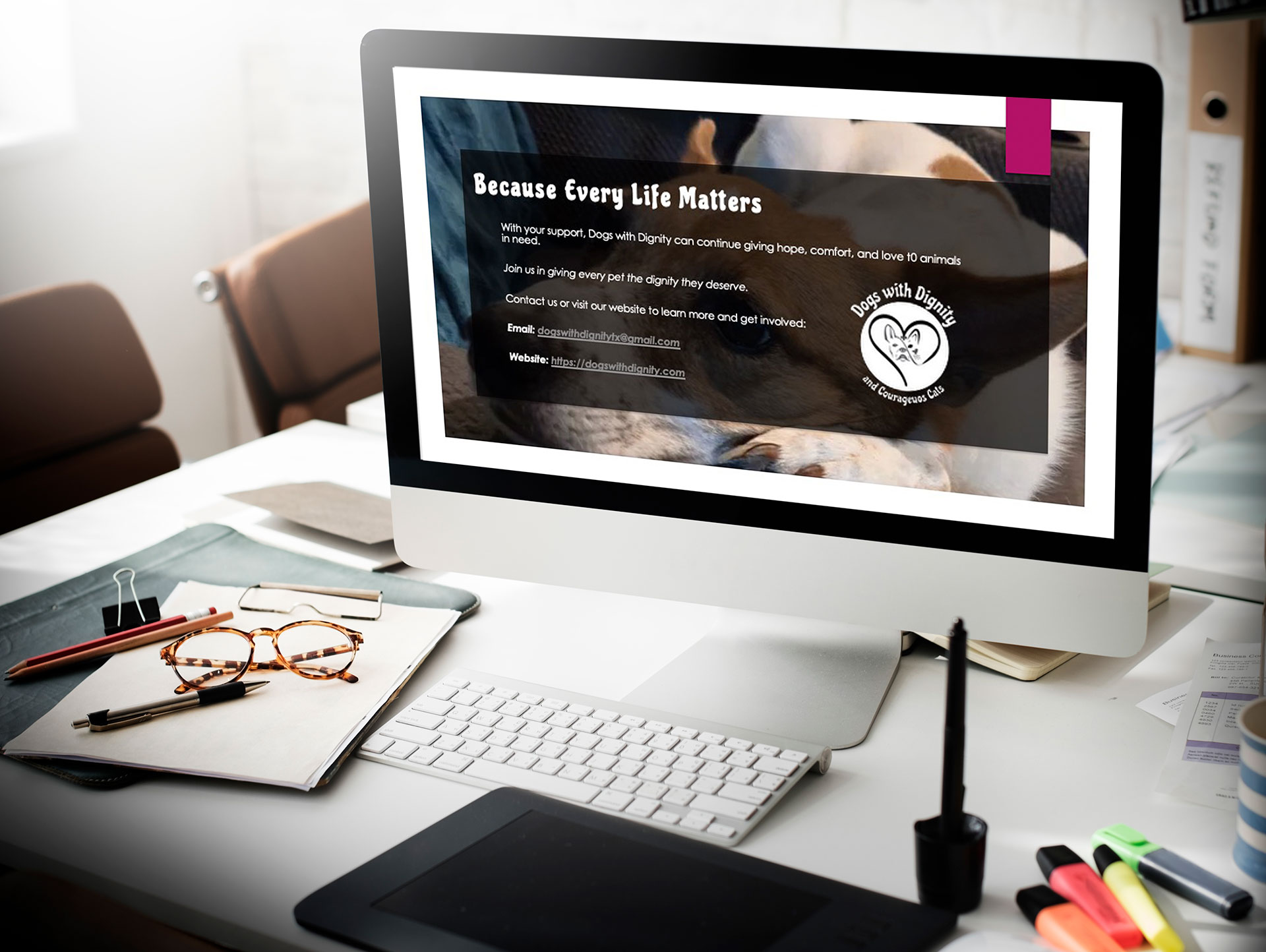 Closing Slide – Inspirational tagline + contact info and website.